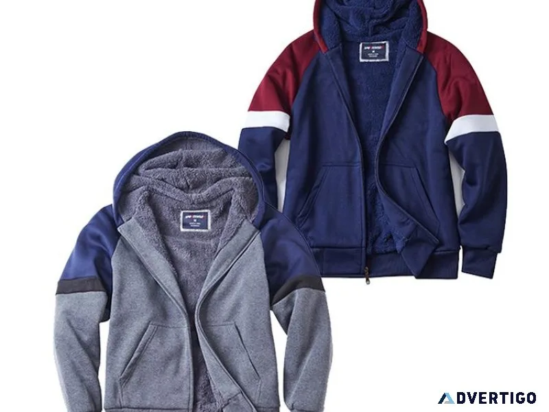 Get The Best Men s Zip-Up Sherpa Lined Hoodies-LEEHANTON