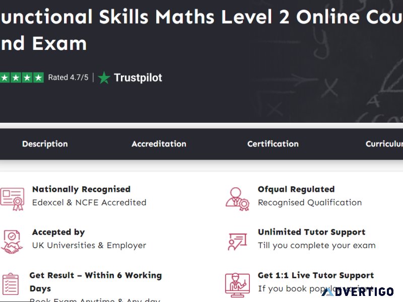 Functional Skills Maths Level 2 Online Course and Exam