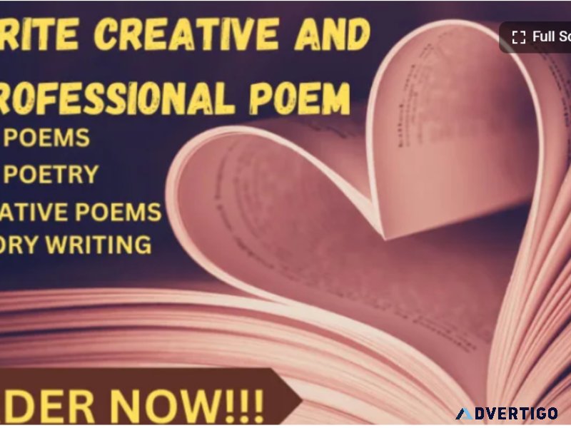 I will successful poem poetry creative writing story writing