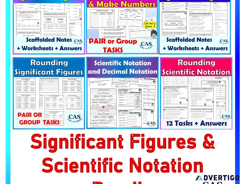 Printable Significant Figures and Scientific Notation Bundle