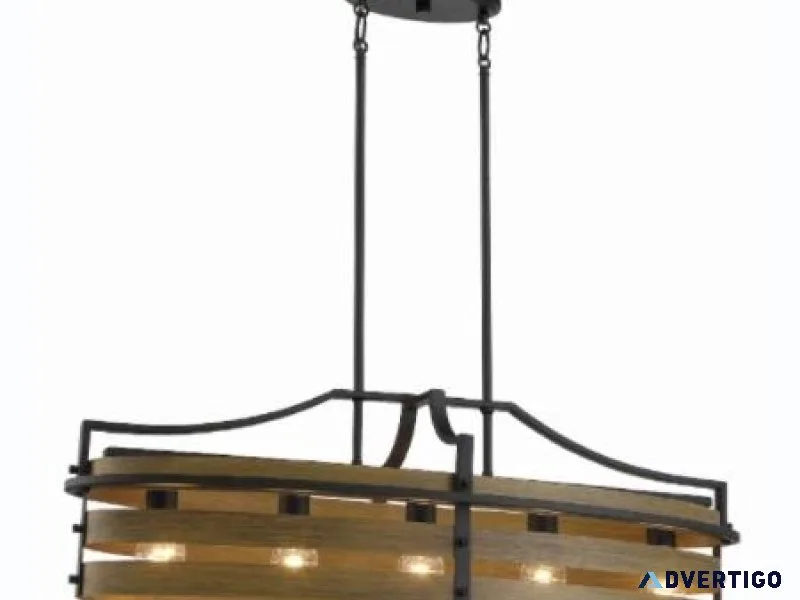 5 Light Rustic Kitchen Island Chandelier