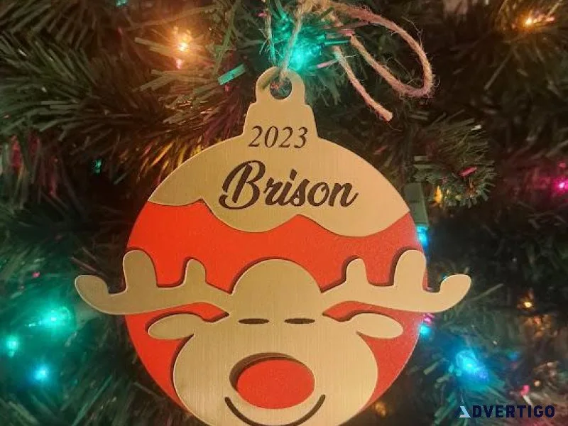 Laser Engraved custom Christmas Ornaments