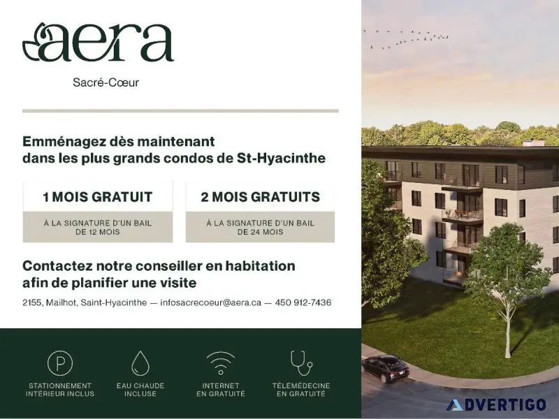 Aera Sacre-Coeur in St-Hyacinthe GET 1 OR 2 MONTHS FREE