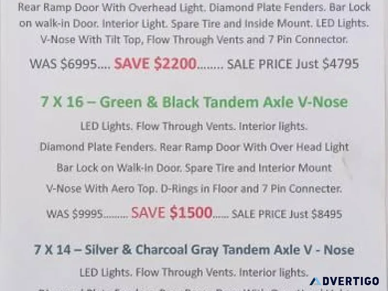 Enclosed Trailer SALE 