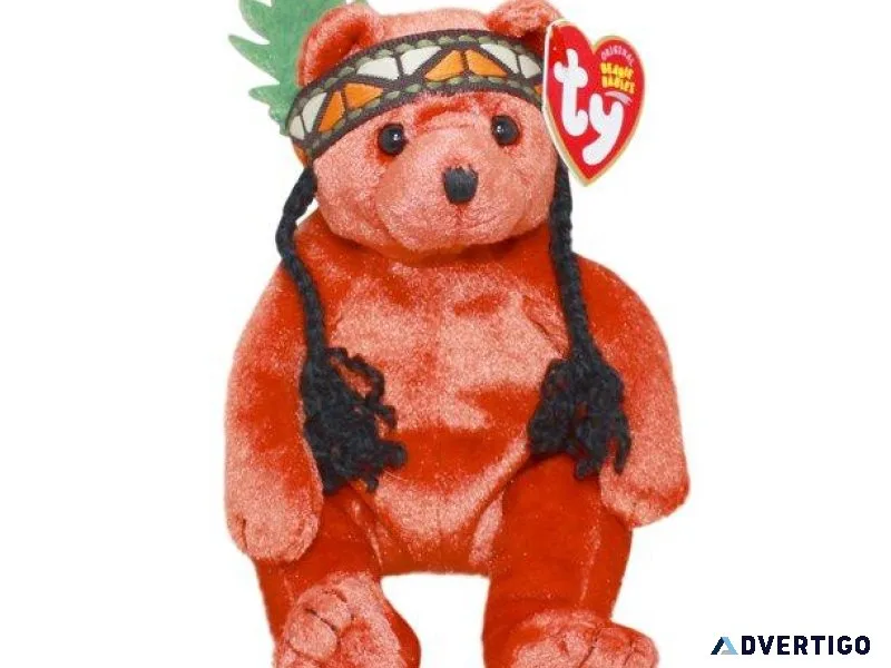Ty Beanie Babies Little Feather the indian bear MWMT
