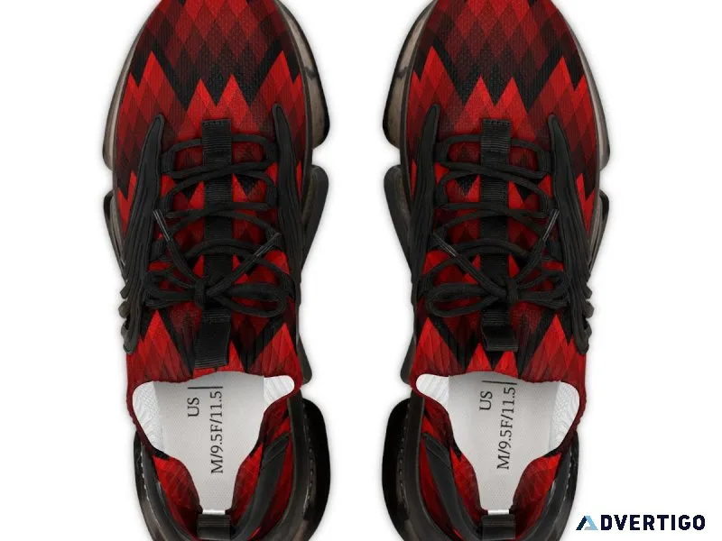 Red Jagged Men s Mesh Sneakers