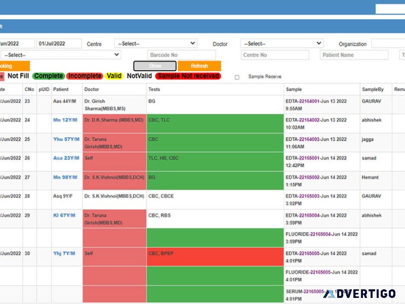Diagnostic care management software