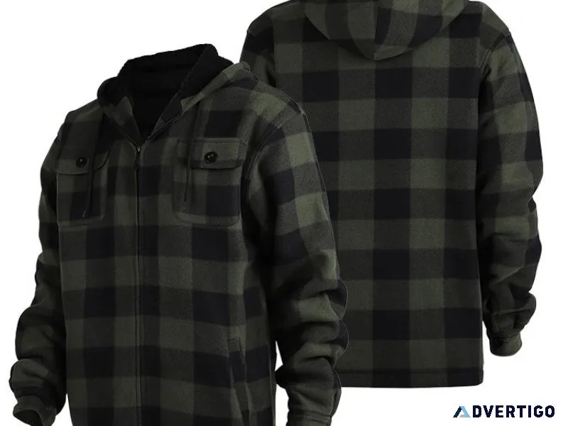 Free Shipping 20% OFF Men s Fleece Lined Plaid Jacket