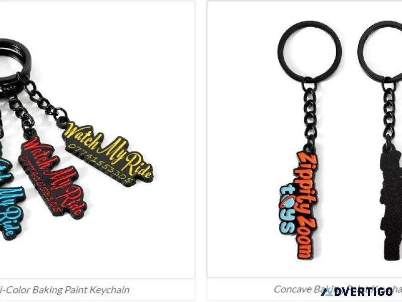 Pure Letter Red Yellow Blue Multi-Color Baking Paint Keychain