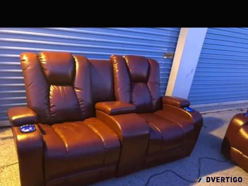 Red three pieces sofa set