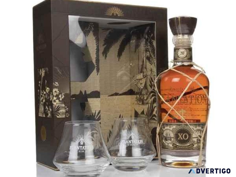 Plantation XO Barbados 20th Anniversary Gift Pack with 2 Glasses