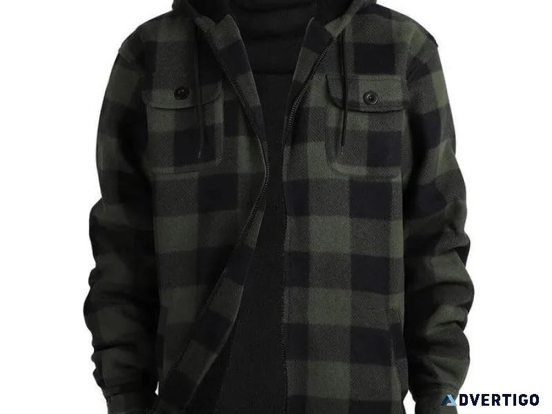 Warmth Gift -Men Plaid Fleece Lined Jackets