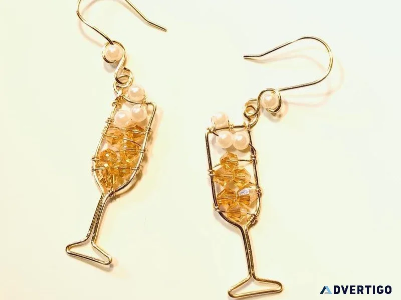 Champagne Glass Earrings