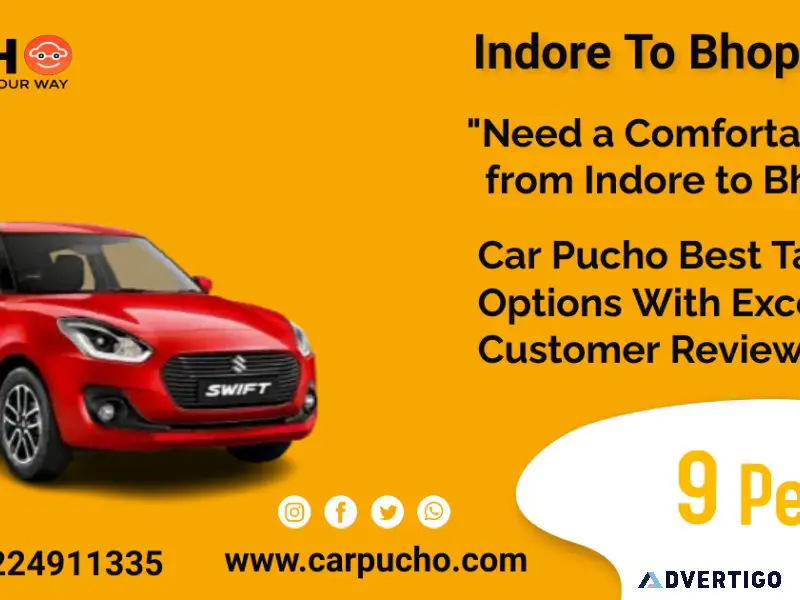 Best taxi services from indore to bhopal