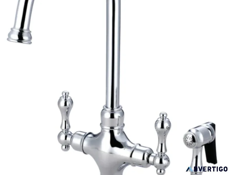 Explore Vintage Kitchen Faucet with Brass Sprayer