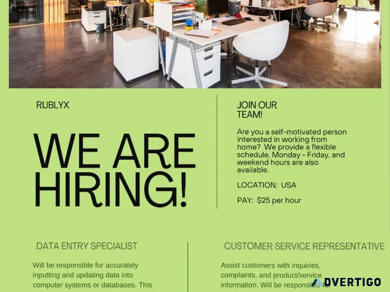 WE ARE HIRING  APPLY NOW
