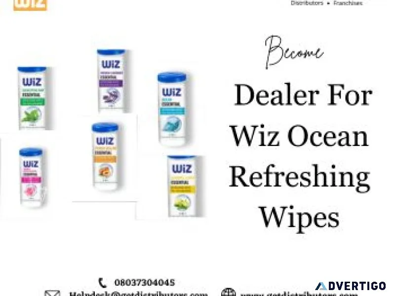 Become dealer for wiz ocean refreshing wipes