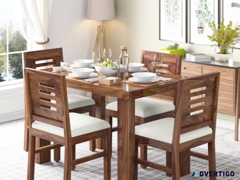 Solid wood dining table set (4 seater)