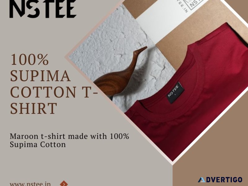 Best supima maroon colour t-shirt for men