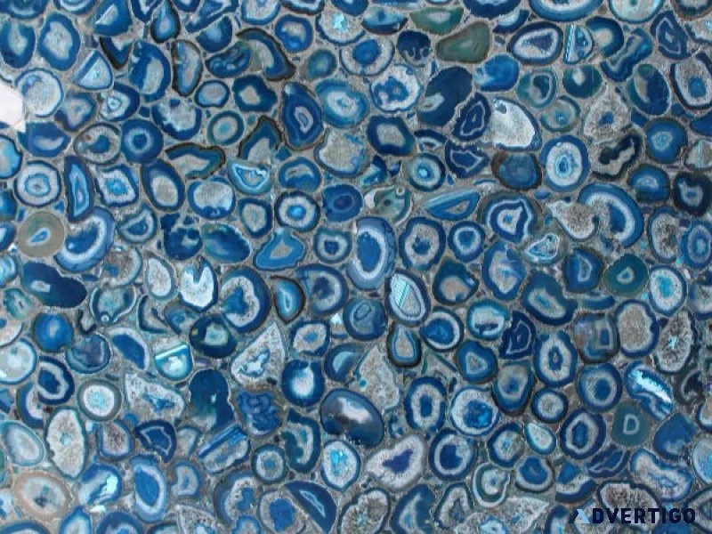 Blue agate slabs for modern living