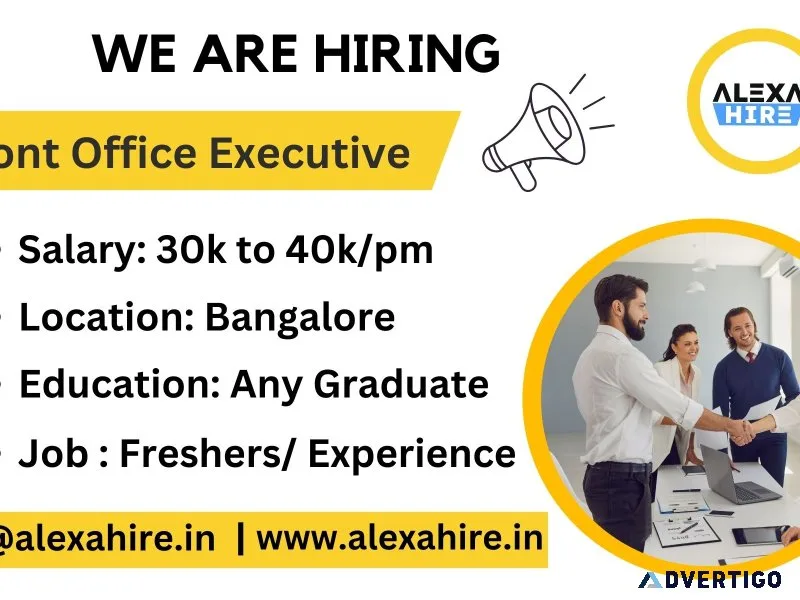 Front office executive job in bangalore| 6 role, best skills