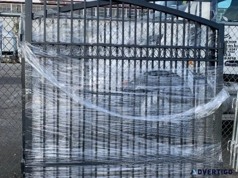 UNUSED 83&quotX80&quot BI-PARTING WROUGHT IRON GATES 