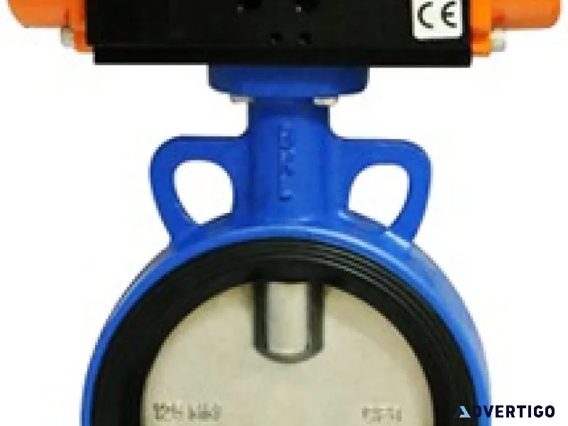 Pneumatic wafer butterfly valve