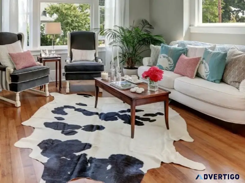 Enhance your living space with chic cowhide rug designs