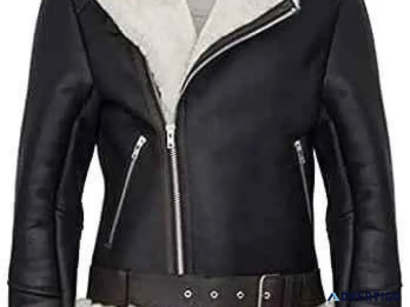 Jorde Calf Women&rsquos Black Fur Collar Leather Jacket