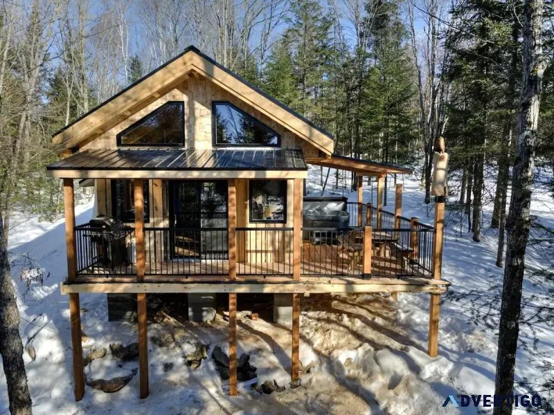 Le Mathys - Chalet for 4 guests waterfront spa Laurentians