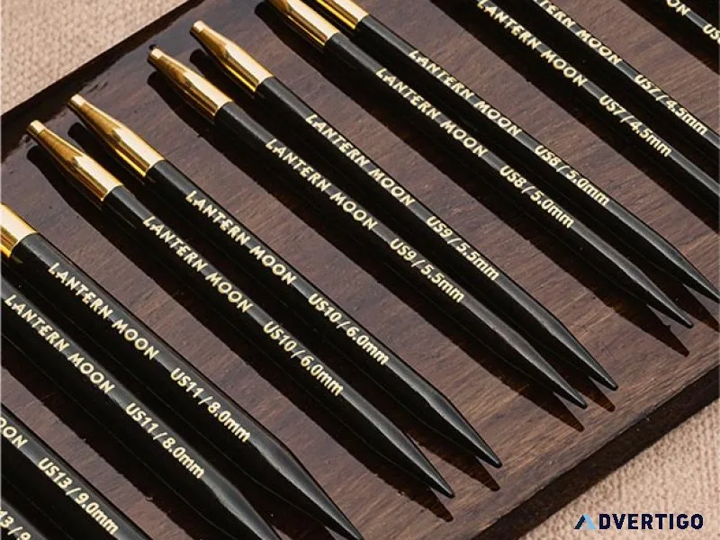 Handcrafted ebony wood knitting needles