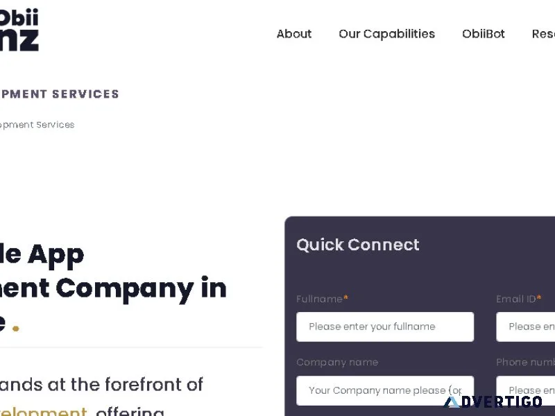Mobile app development company in bangalore: obii kriationz