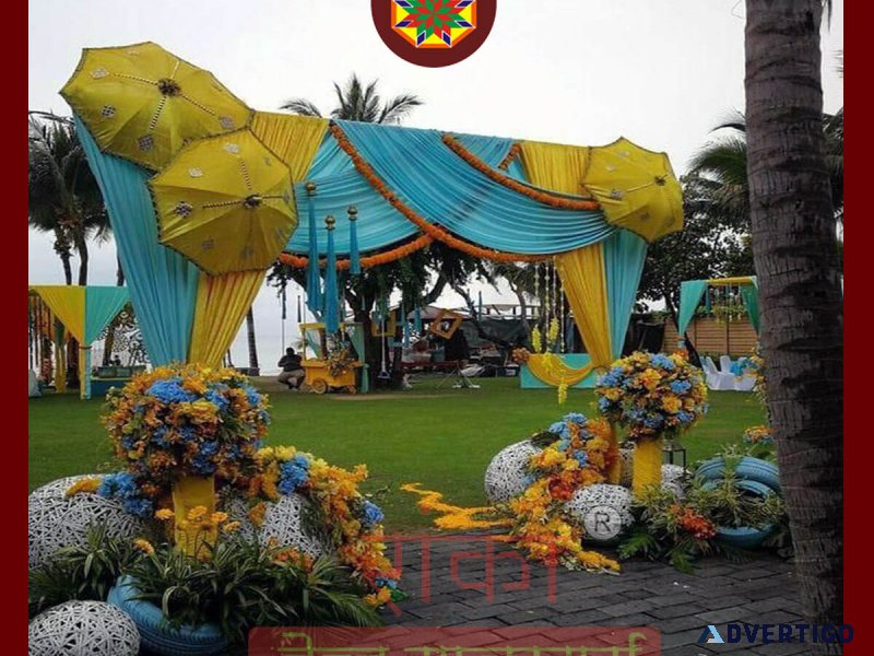 Wedding decoration yellow theme ranka tent suppliers