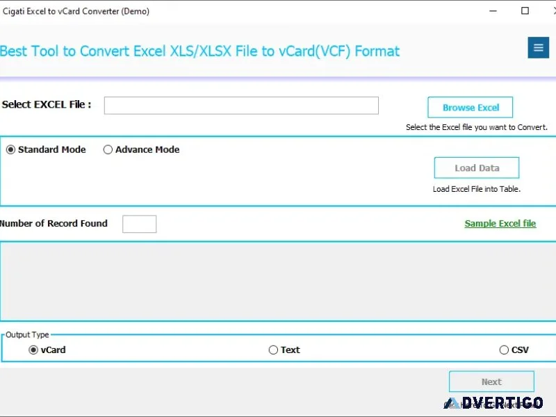 How can i convert excel to vcard?