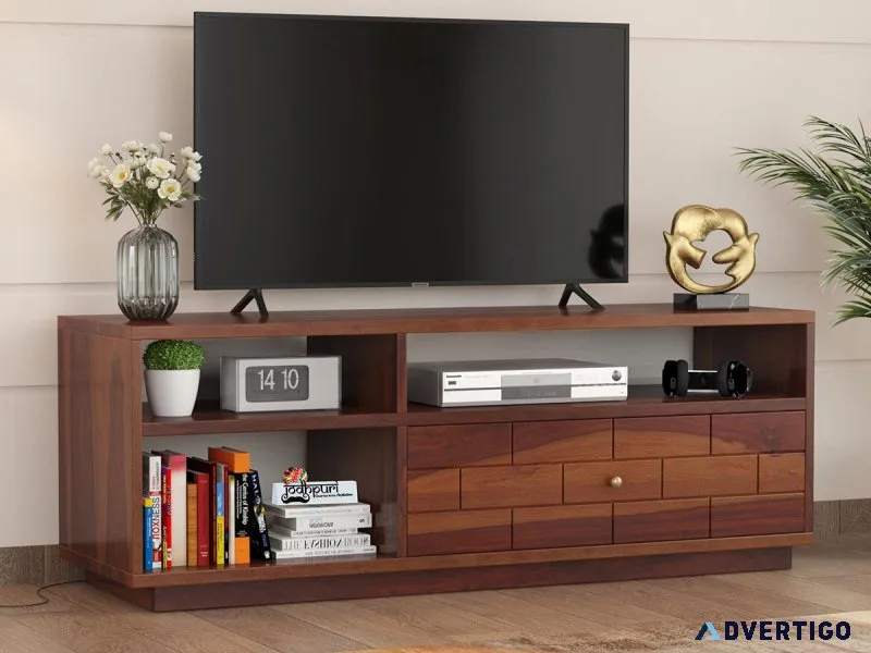 Tv stand wooden furniture with drawers