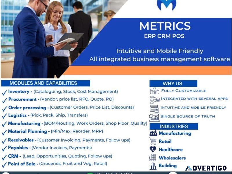 Best erp software in australia, best erp systems, | metricserp