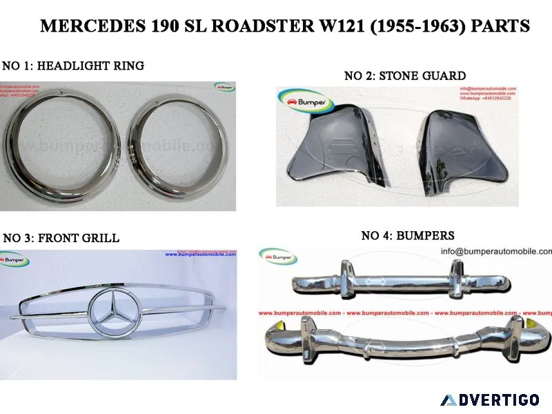 Mercedes 190 sl roadster parts (1955-1963)