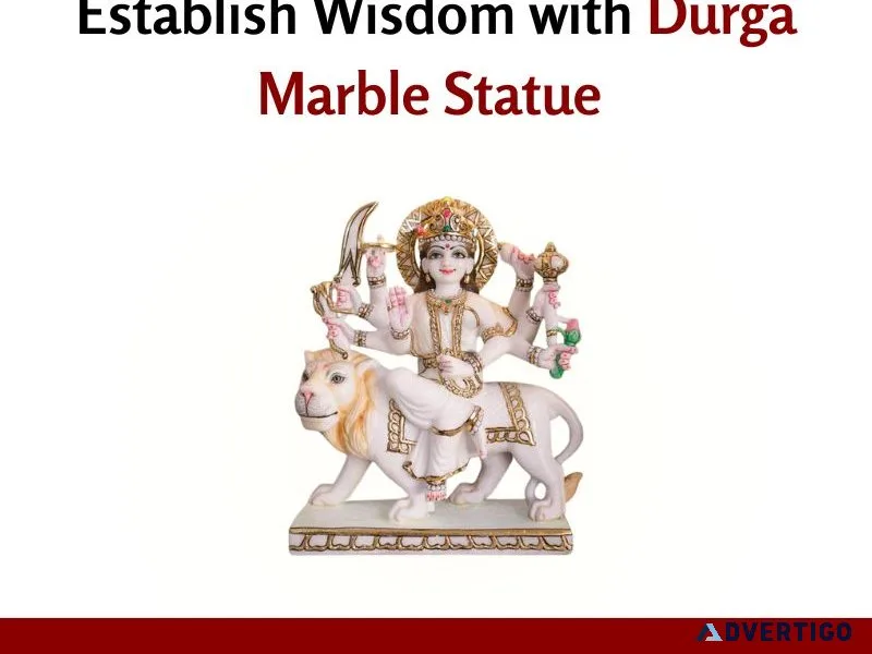 Establish wisdom with durga marble statue