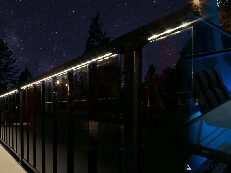 Aluminium glass railing led handrails
