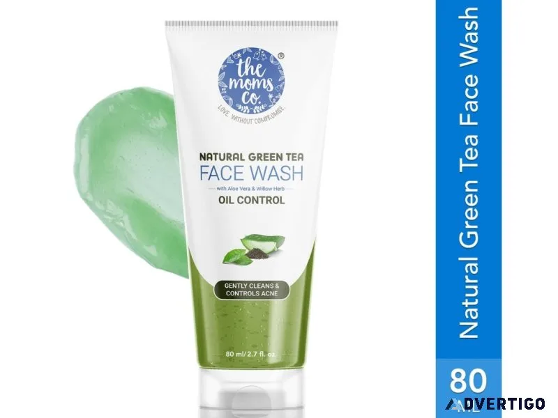 Natural green tea facewash (80ml) with aloe vera