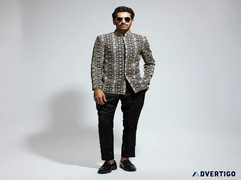 Bandhgala suit for men