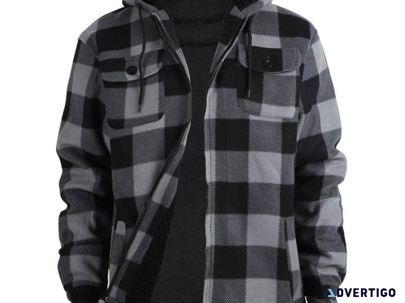 Christmas Sale 20% Off-Men s Plaid Fleece Lined Jacket
