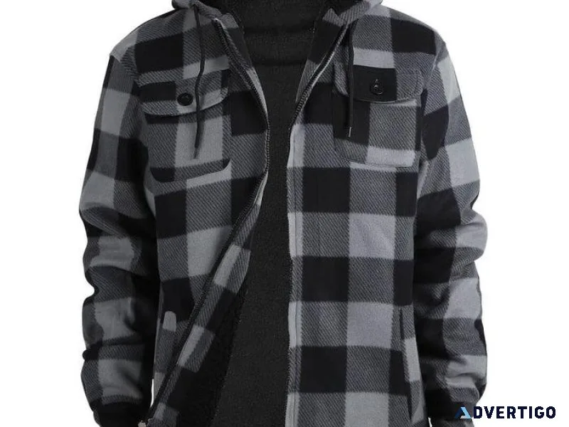 Christmas Sale 20% Off-Men s Plaid Fleece Lined Jacket