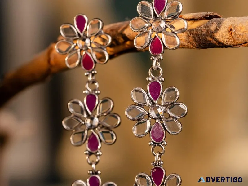 Buy designer handmade silver jewellery online for women