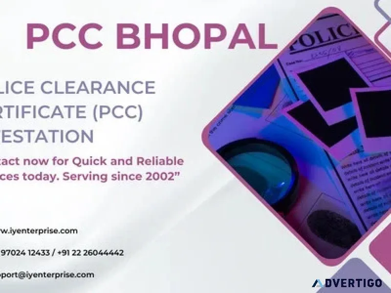 Pcc attestation for bhopal |iy enterprise