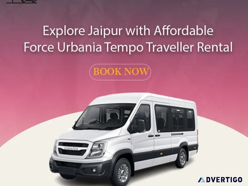 Rent 10, 12, 17 seater force urbania tempo traveller in jaipur