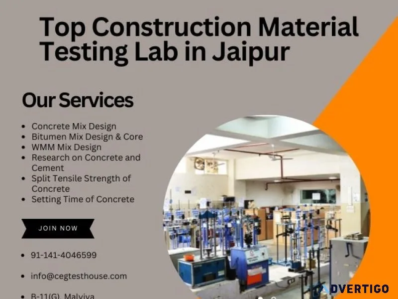 Top construction material testing lab in jaipur