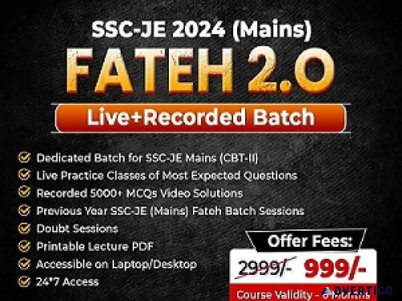 Which is the best online coaching for ssc je mains?