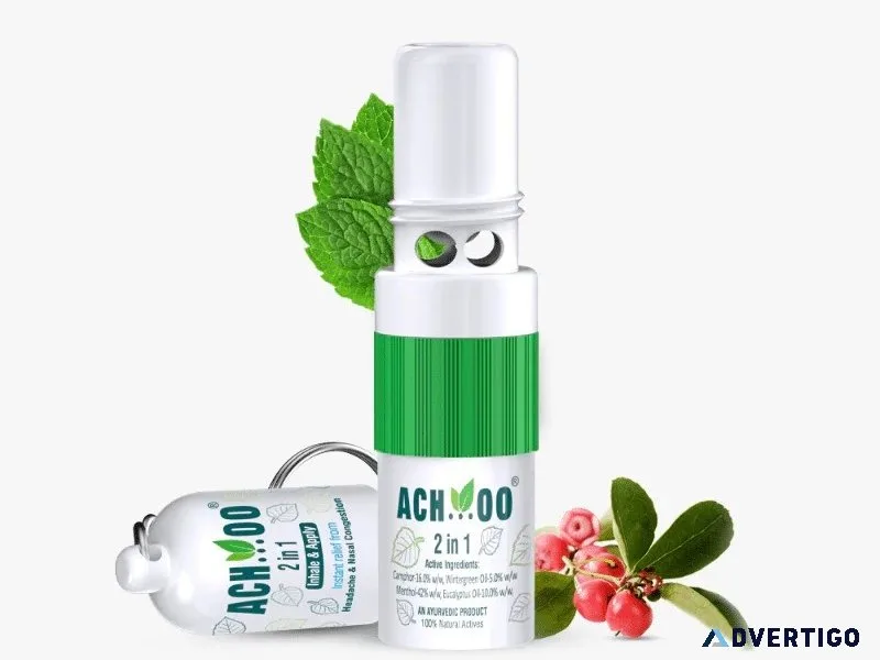 Achoo 2 in 1 inhaler for cold