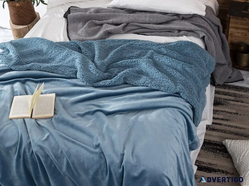 Double-layer milk fleece solid color blanket buy 1 get 1 free
